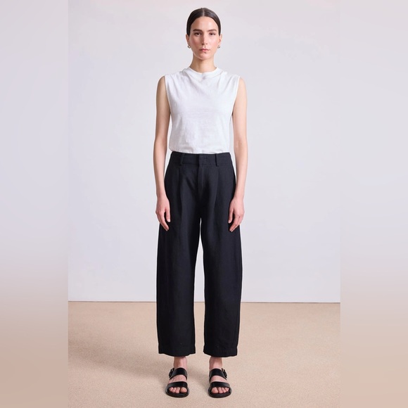 Apiece Apart Bari Crop Trouser in Black - Picture 2 of 8